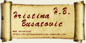 Hristina Bušatović vizit kartica